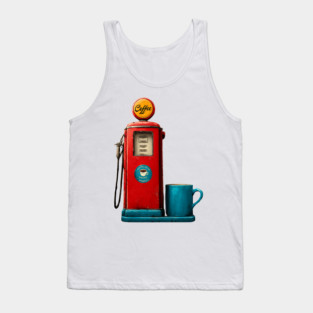 Coffee Stop - Vintage Gas Pump Caffeine Station Tank Top