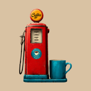 Coffee Stop - Vintage Gas Pump Caffeine Station T-Shirt