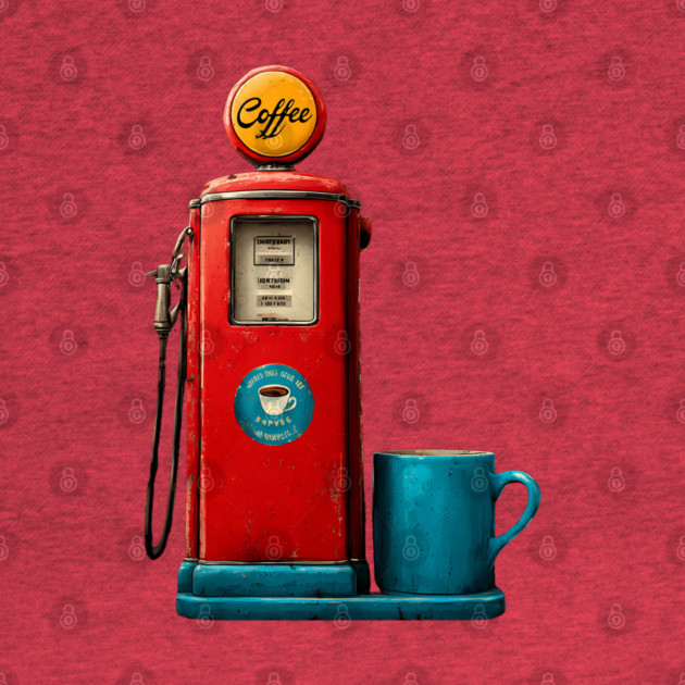 Coffee Stop - Vintage Gas Pump Caffeine Station by TuncGK