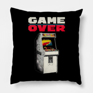 Game Over - Retro Arcade Cabinet Classic Gaming Pillow