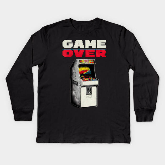 Game Over - Retro Arcade Cabinet Classic Gaming Kids Long Sleeve T-Shirt by TuncGK