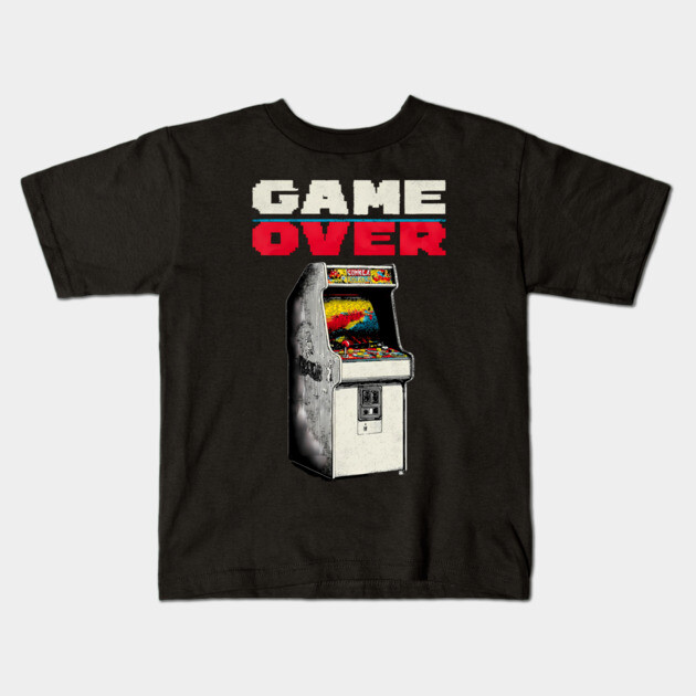 Game Over - Retro Arcade Cabinet Classic Gaming Kids T-Shirt by TuncGK