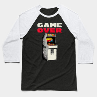Game Over - Retro Arcade Cabinet Classic Gaming Baseball T-Shirt