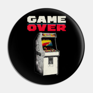 Game Over - Retro Arcade Cabinet Classic Gaming Pin