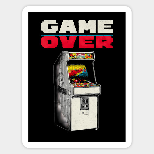Game Over - Retro Arcade Cabinet Classic Gaming Magnet by TuncGK