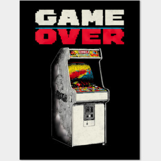 Game Over - Retro Arcade Cabinet Classic Gaming Posters and Art