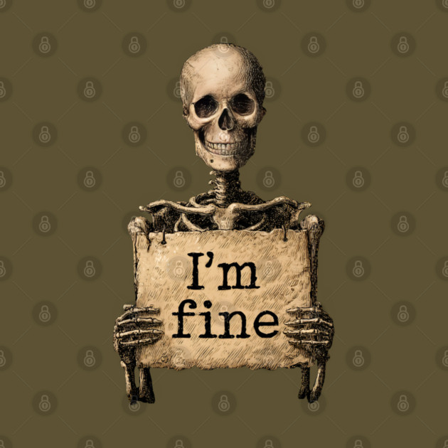 I'm Fine - Dark Humor Skeleton Meme by TuncGK