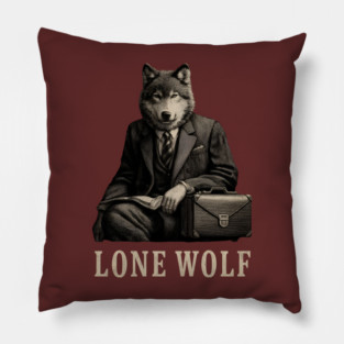 Lone Wolf Businessman - Corporate Alpha Mindset Pillow
