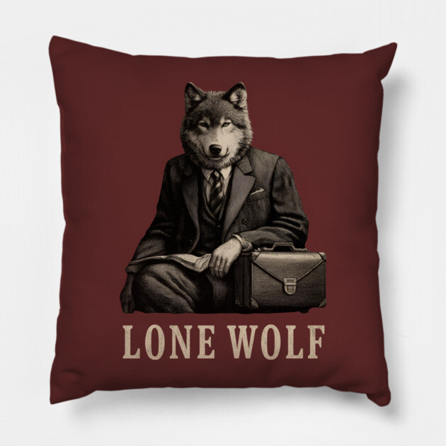 Lone Wolf Businessman - Corporate Alpha Mindset Pillow by TuncGK