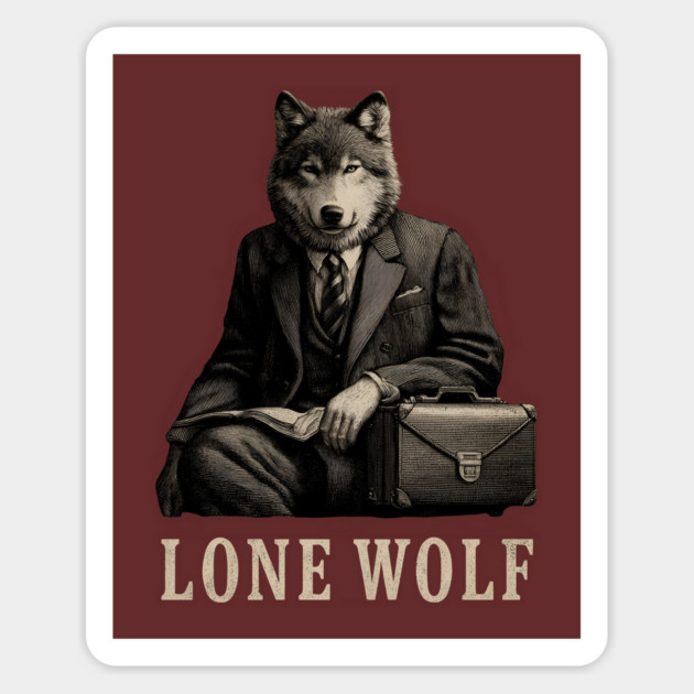 Lone Wolf Businessman - Corporate Alpha Mindset Magnet by TuncGK