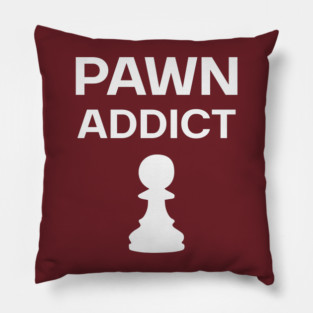 Pawn Addict - Minimalist Chess Obsession Design Pillow