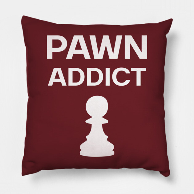 Pawn Addict - Minimalist Chess Obsession Design Pillow by TuncGK