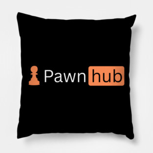 Pawnhub - Chess Parody Logo Design Pillow
