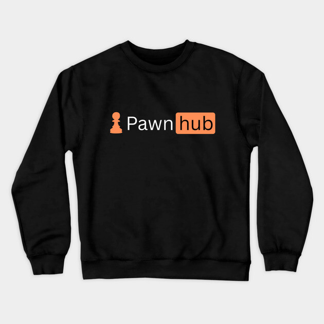 Pawnhub - Chess Parody Logo Design Crewneck Sweatshirt by TuncGK