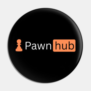 Pawnhub - Chess Parody Logo Design Pin