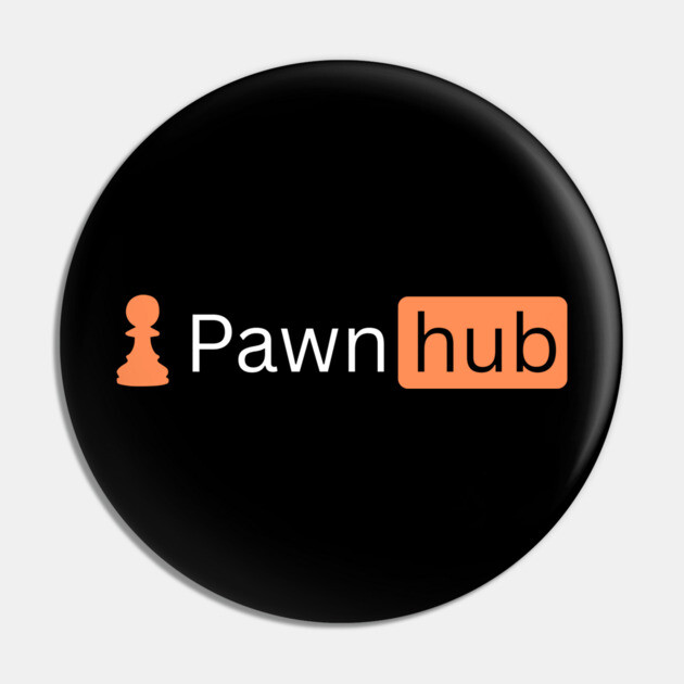 Pawnhub - Chess Parody Logo Design Pin by TuncGK