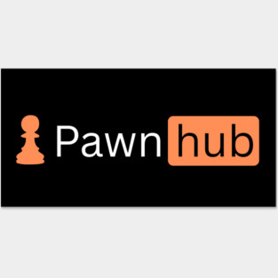 Pawnhub - Chess Parody Logo Design Posters and Art