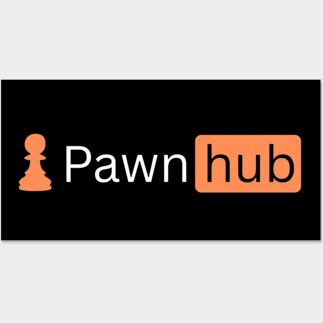 Pawnhub - Chess Parody Logo Design Wall Art by TuncGK