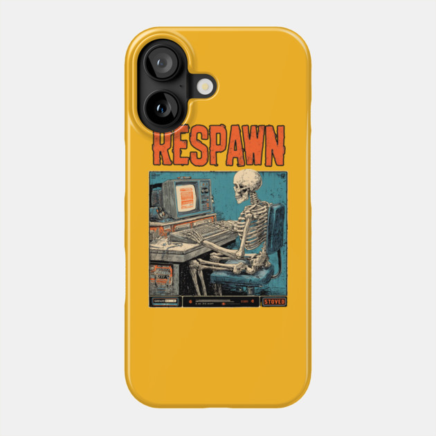 Respawn Skeleton Gamer - Dark Gaming Afterlife Phone Case by TuncGK