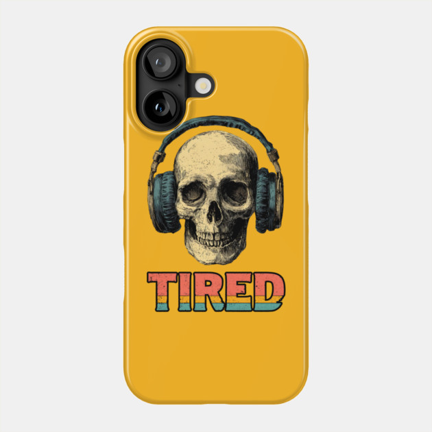 Tired Gamer Skull - Late Night Gaming Exhaustion Phone Case by TuncGK