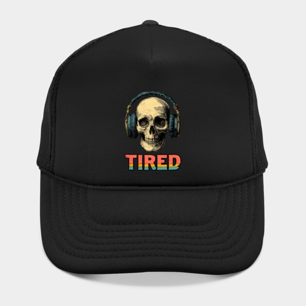Tired Gamer Skull - Late Night Gaming Exhaustion by TuncGK