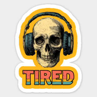 Tired Gamer Skull - Late Night Gaming Exhaustion Magnet