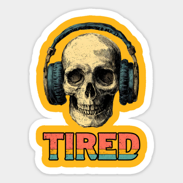 Tired Gamer Skull - Late Night Gaming Exhaustion Magnet by TuncGK
