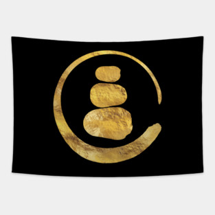 Zen Enso Circle and Zen stones Tapestry