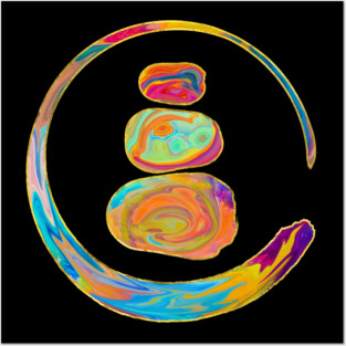 Zen Enso Circle and Zen stones Posters and Art