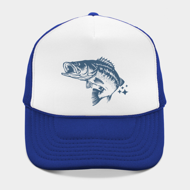 Retro Blue Bass Fish Illustration by DonWillisJrArt