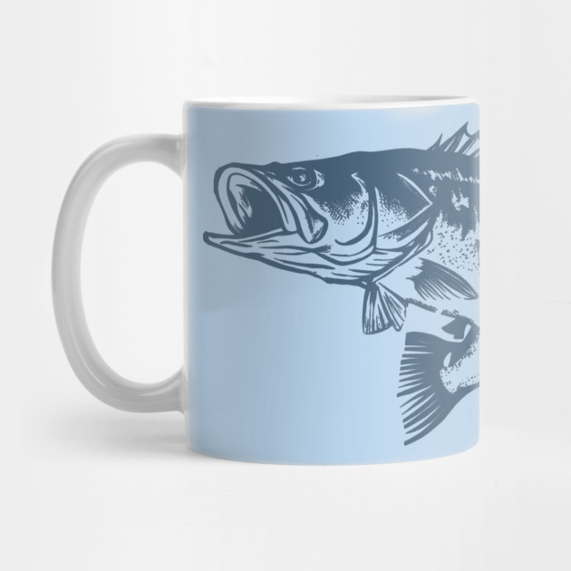 Retro Blue Bass Fish Illustration by DonWillisJrArt