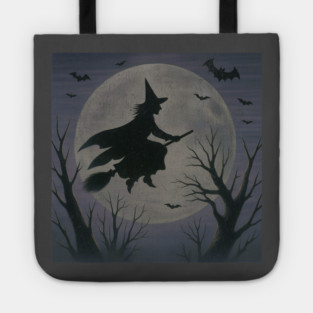 Witchy Moon Flight – Halloween Silhouette Design Tote