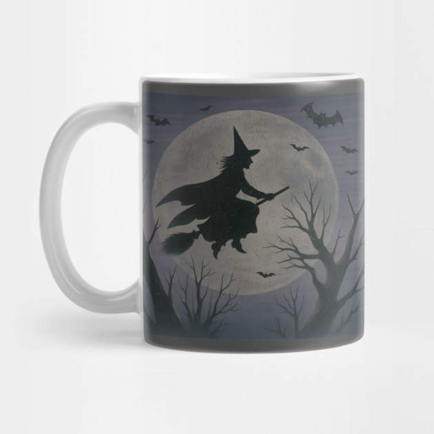 Witchy Moon Flight – Halloween Silhouette Design by DonWillisJrArt