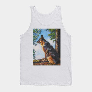 German Shepherd Fine Art Painting Tank Top