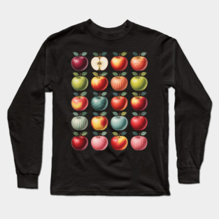 Folk Art Apples Back to school Teacher Long Sleeve T-Shirt