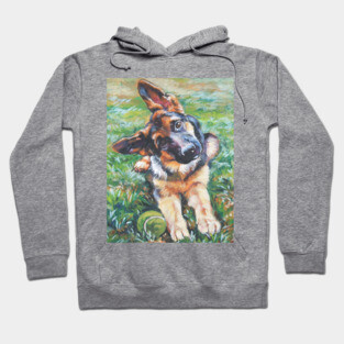 German Shepherd Fine Art Painting Hoodie