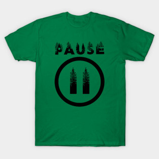 PAUSE black print design T-Shirt