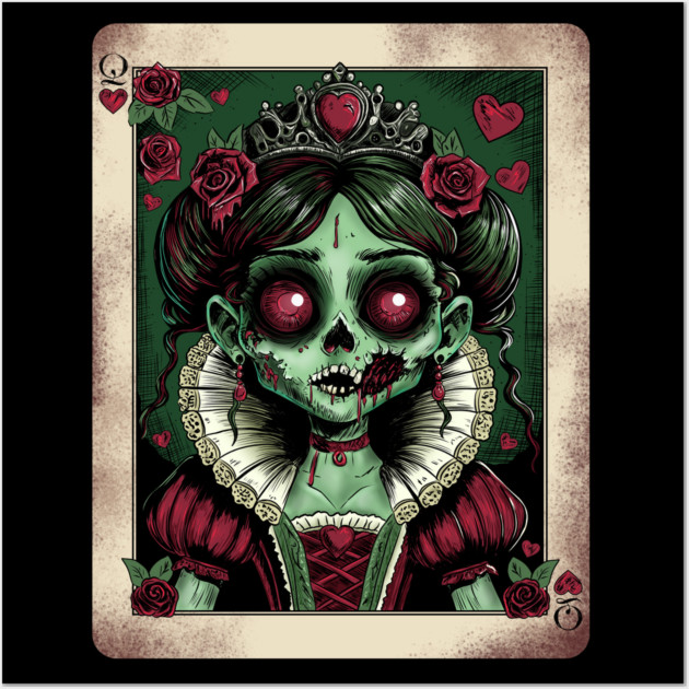 Victorian Zombie Queen of Hearts Wall Art by H. R. Sinclair
