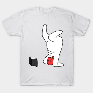 Red Plastic Bag Reading a Book Upside Down T-Shirt
