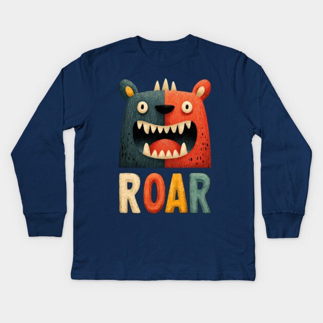 Cute Monster ROAR Tee for Kids and Inner Beasts Kids Long Sleeve T-Shirt by TuncGK
