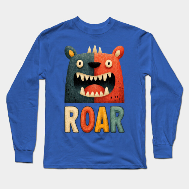 Cute Monster ROAR Tee for Kids and Inner Beasts Long Sleeve T-Shirt by TuncGK