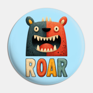 Cute Monster ROAR Tee for Kids and Inner Beasts Pin