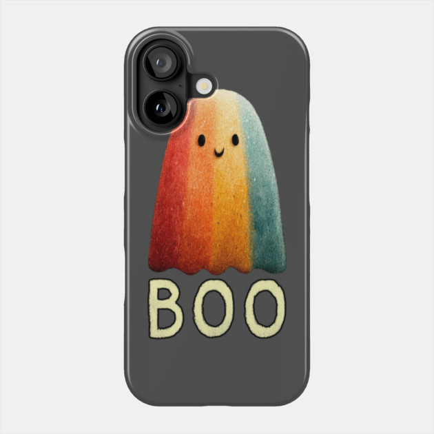 BOO! Cute Retro Ghost Tee for Halloween or Everyday Haunts Phone Case by TuncGK