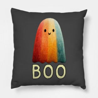 BOO! Cute Retro Ghost Tee for Halloween or Everyday Haunts Pillow