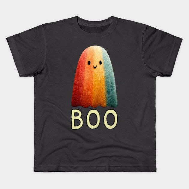 BOO! Cute Retro Ghost Tee for Halloween or Everyday Haunts Kids T-Shirt by TuncGK