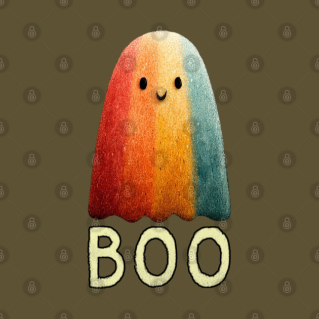 BOO! Cute Retro Ghost Tee for Halloween or Everyday Haunts by TuncGK
