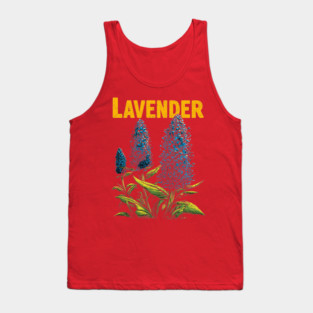 Retro Lavender Botanical Print Tee for Plant & Cottagecore Lovers Tank Top