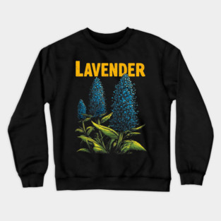 Retro Lavender Botanical Print Tee for Plant & Cottagecore Lovers Crewneck Sweatshirt