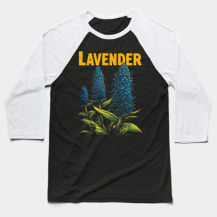 Retro Lavender Botanical Print Tee for Plant & Cottagecore Lovers Baseball T-Shirt