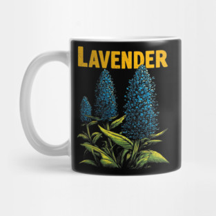 Retro Lavender Botanical Print Tee for Plant & Cottagecore Lovers Mug